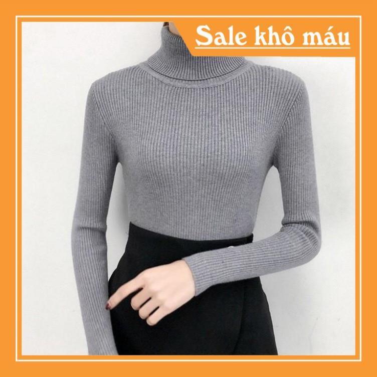 Áo Len Cổ Lọ, Áo Dệt Kim Tay Dài Lông Cừu Hàng Quảng Châu Cao Cấp