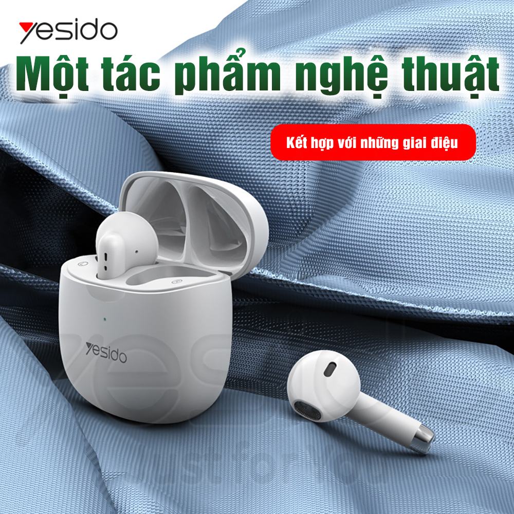 Tai nghe Bluetooth Yesido TWS-09 Nhỏ gọn Nhẹ nhàng Thoải mãi khi đeo Bluetooth 5.1 Không độ trễ Hàng nhập khẩu