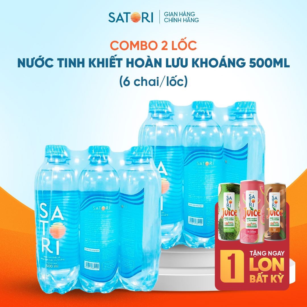 Combo 2 lốc 6 chai (500ml/chai) SATORI - Công Nghệ Hoàn Lưu Khoáng