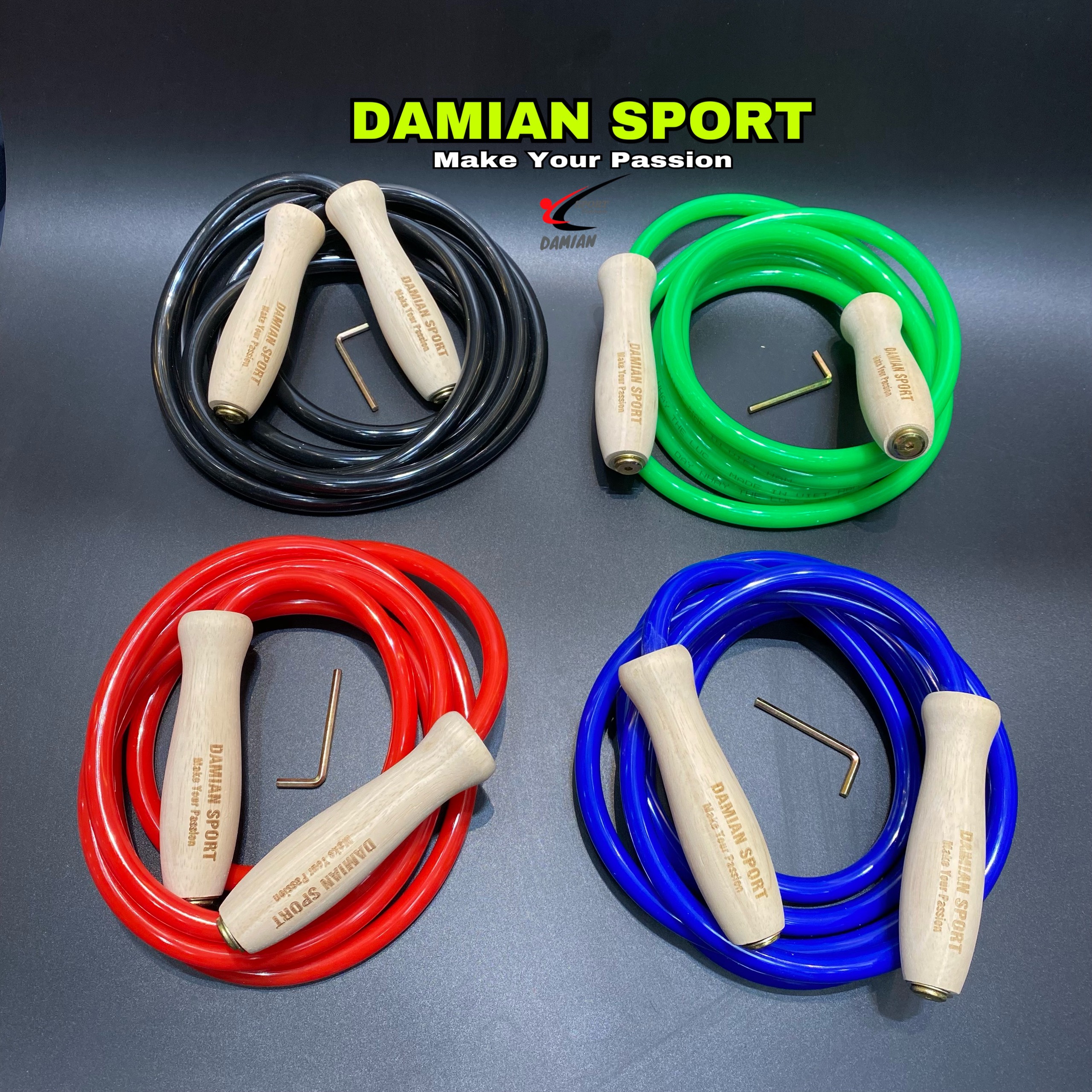 Dây nhảy thể lực Muay Thái, Boxing, Kick Boxing, MMA, Tán Thủ, Dây dài 3 mét, Nặng 500 gram, Đường kính dây 12mm, dày 2mm