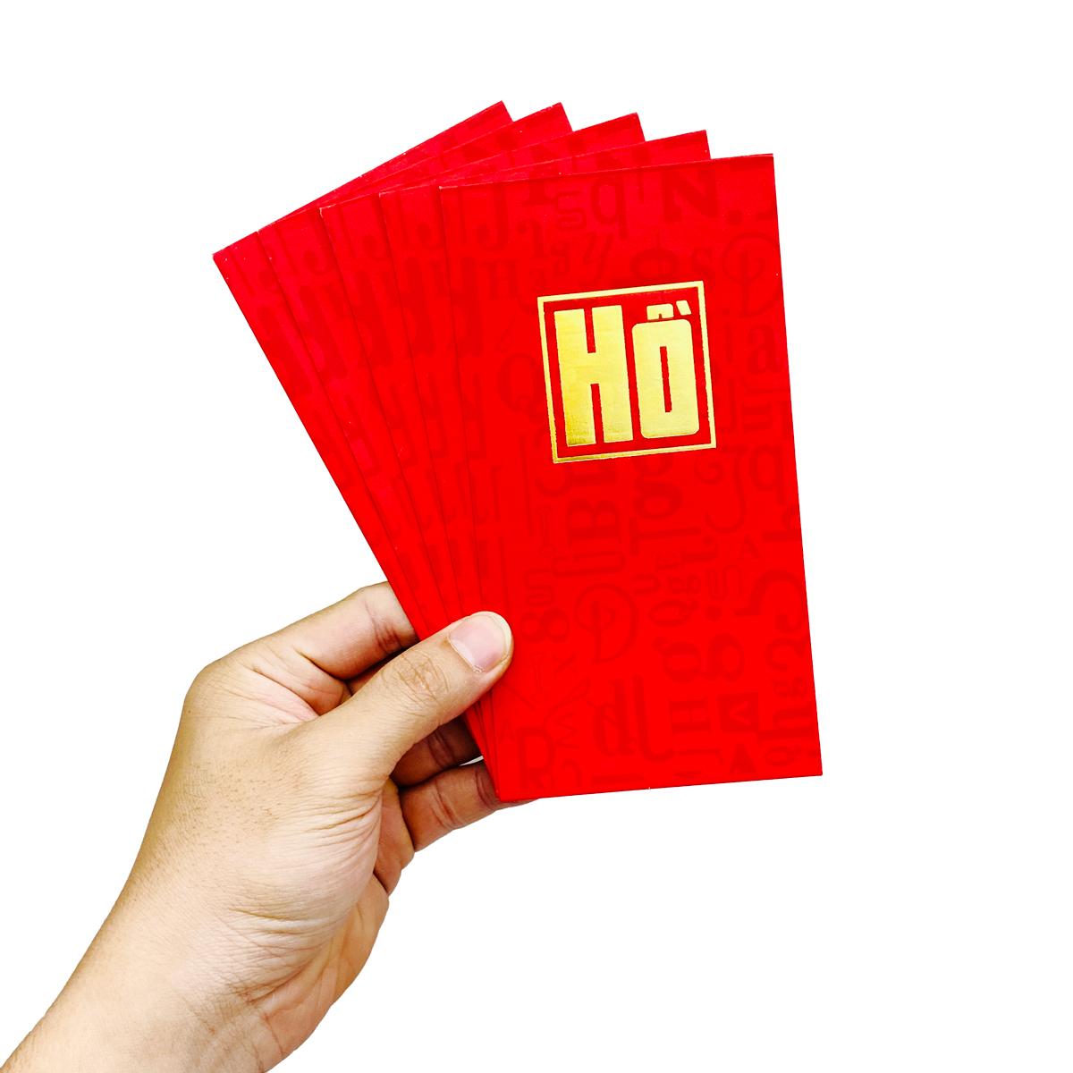 Bộ 5 Bao Lì Xì Tết Bính Ngọ 2026 - Futurebook L389 - Họ Hồ