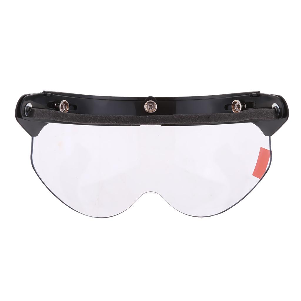 2X Motorcycle Helmets 3/ 3 Snap  Up  with Lens -Clear