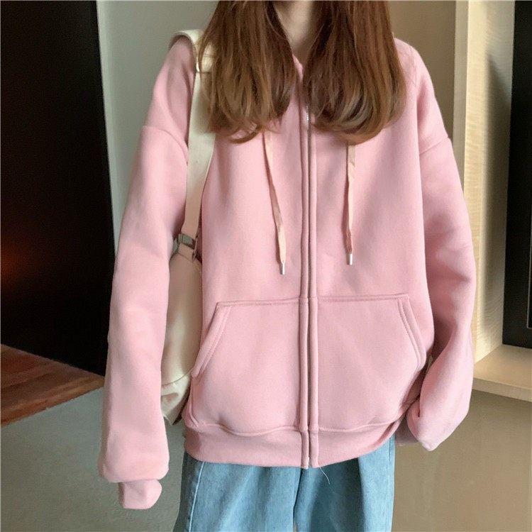 Áo Khoác Form Rộng Unisex, Áo Khoác Hoodie Nỉ Khoá Kéo Cotton Cao Cấp Đáng Unisex Knn40