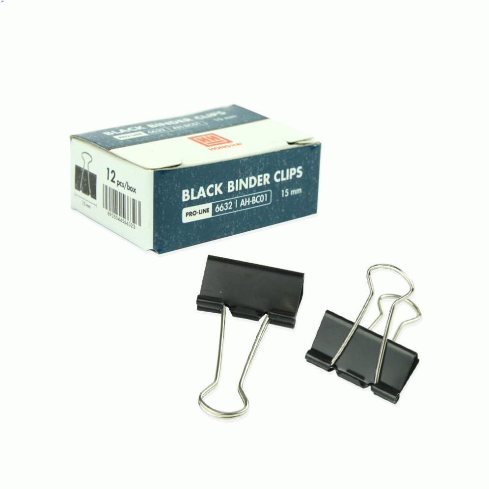 Kẹp giấy màu đen Hồng Hà 15mm 6632