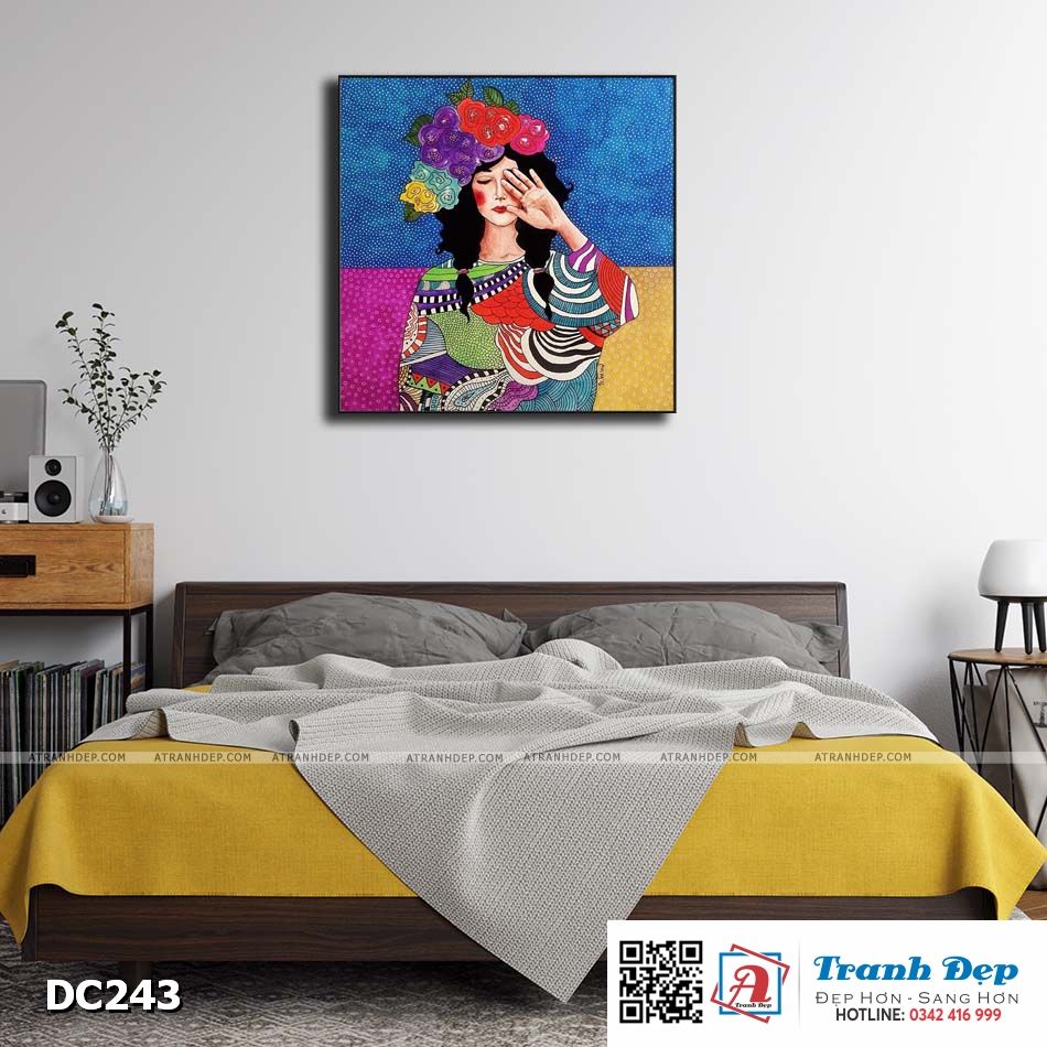 Tranh đơn canvas treo tường Decor Cô gái nghệ thuật - DC243