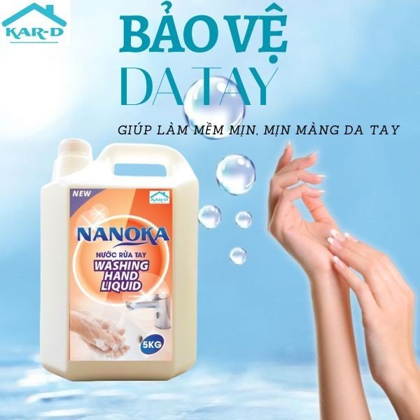 Nước rửa tay Nanoka 5kg [Hàng chính hãng] Làm mềm da tay, tẩy sạch các vết bẩn