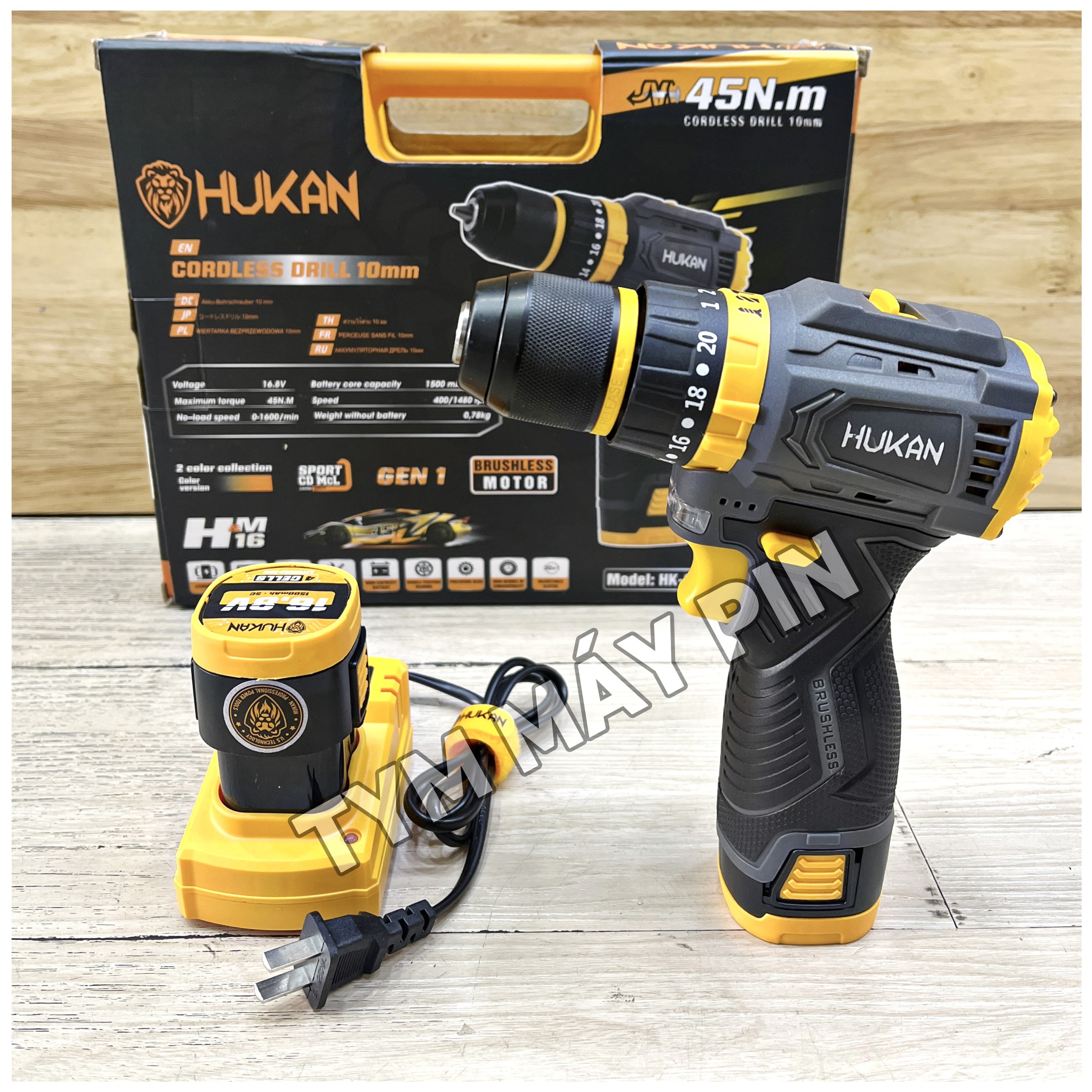 Combo 2 Bộ Khoan Và Bắt Vít Búa Pin 16.8v Hukan – pin 1.5Ah tiết kiệm – Tym Máy Pin