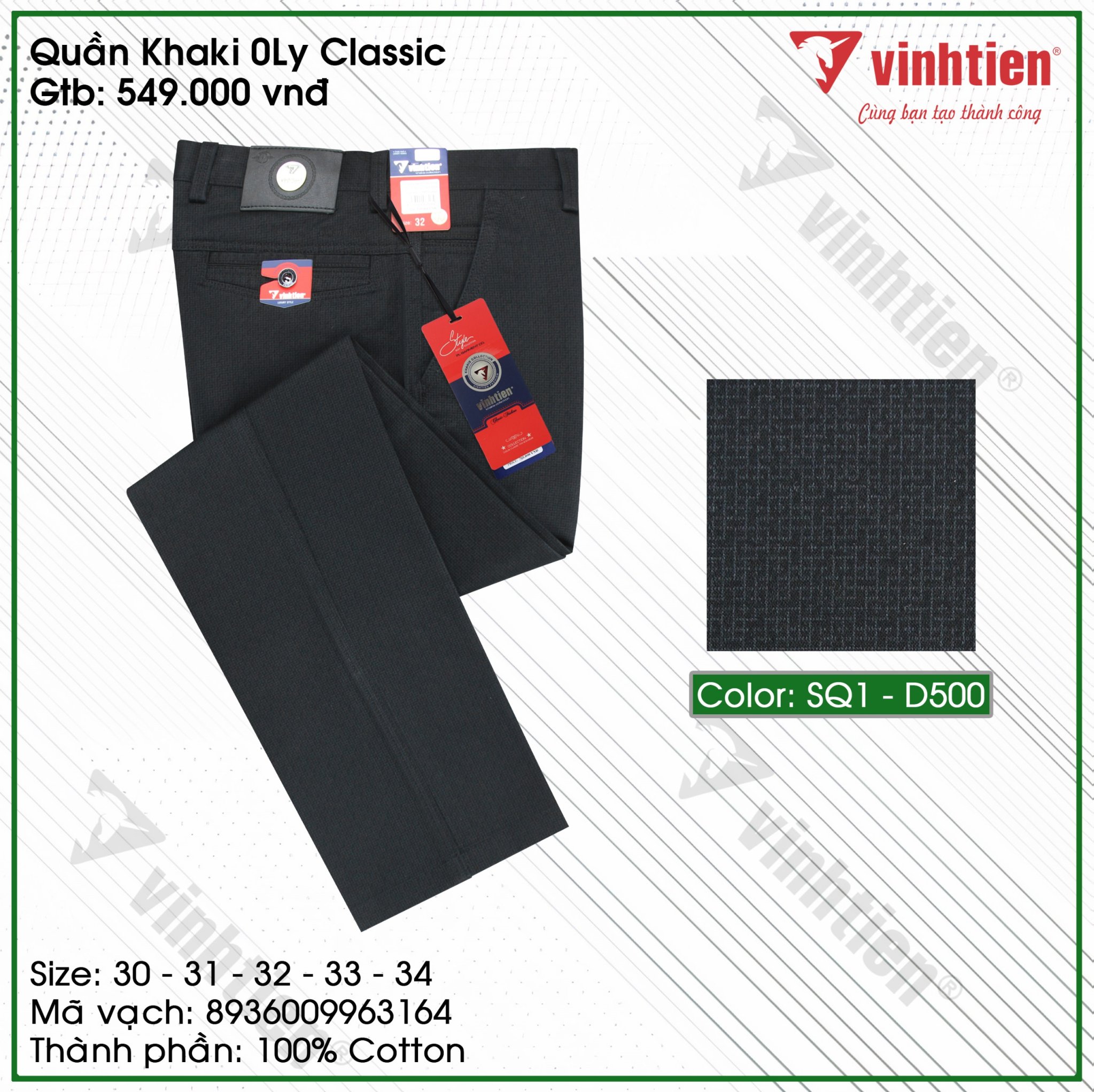 Quần KaKi 0Ly Classic 549 Vĩnh Tiến - Nhiều Màu