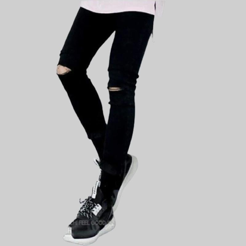 Quần jeans nam LB co giãn rách gối cá tính DNHQ9861