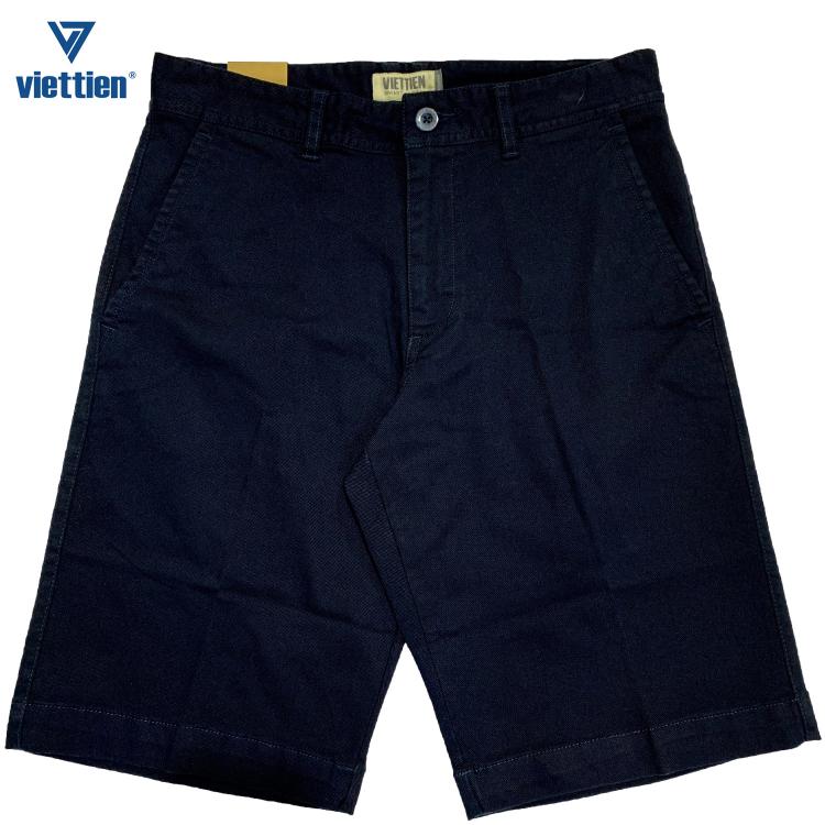 Viettien - Quần short nam kaki màu xanh đen 6P8167-6P8169 - Regular