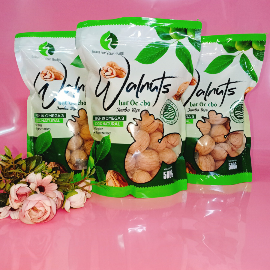 Hạt Óc Chó Mỹ nguyên vỏ Bịch 500g