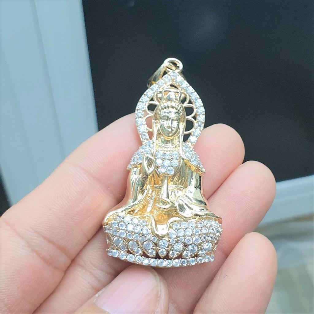 Mặt Dây Chuyền Quan Âm Bồ Tát 5CM Vàng Vonfram Mặt Tượng Cao Cấp- Dùng tắm rửa thoải mái