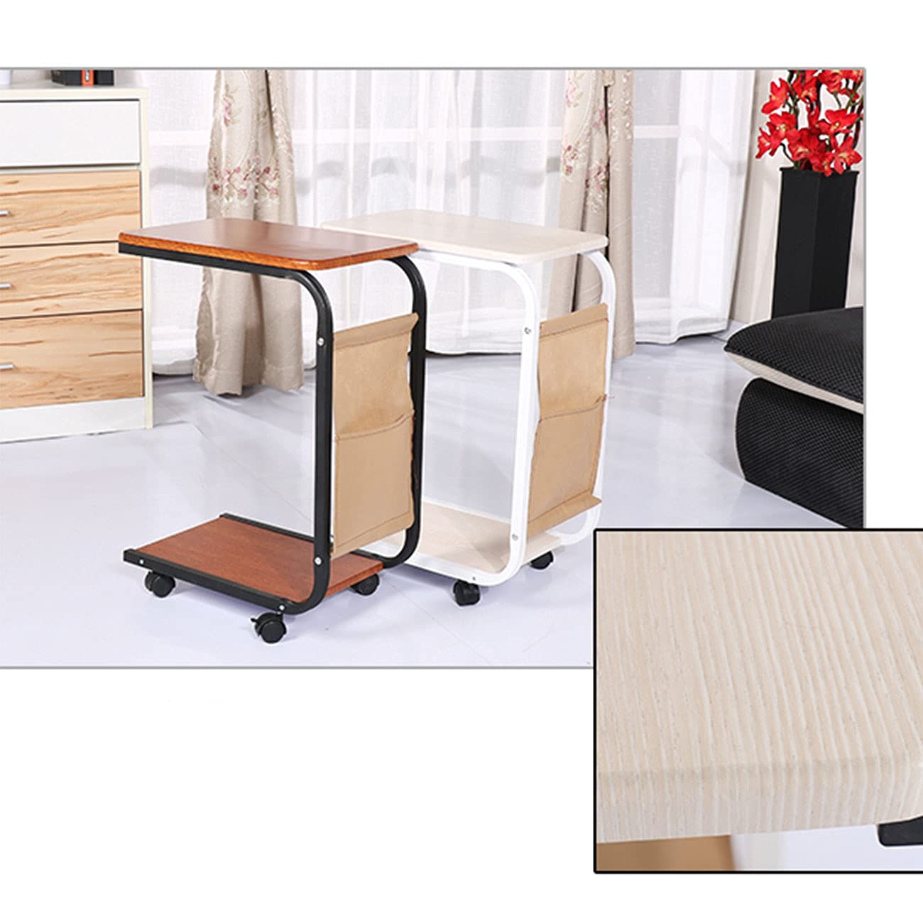 Bàn Làm Việc Đọc Tạp Chí Chữ U Có Bánh Xe C-Table Wheel Wood