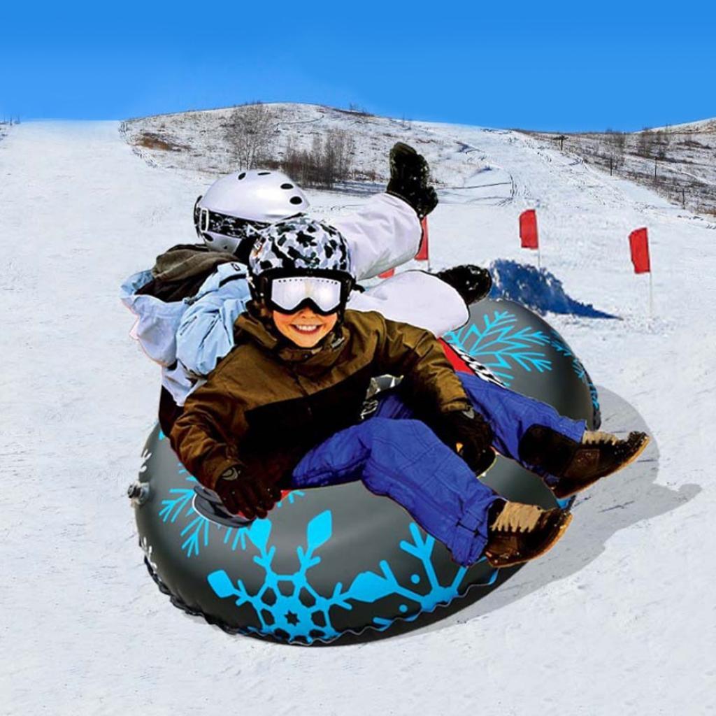 7'' Inflatable Snow Tube Heavy Duty  Sled with Handles & Smooth Bottom Water Raft Kayak for Kids and Adults