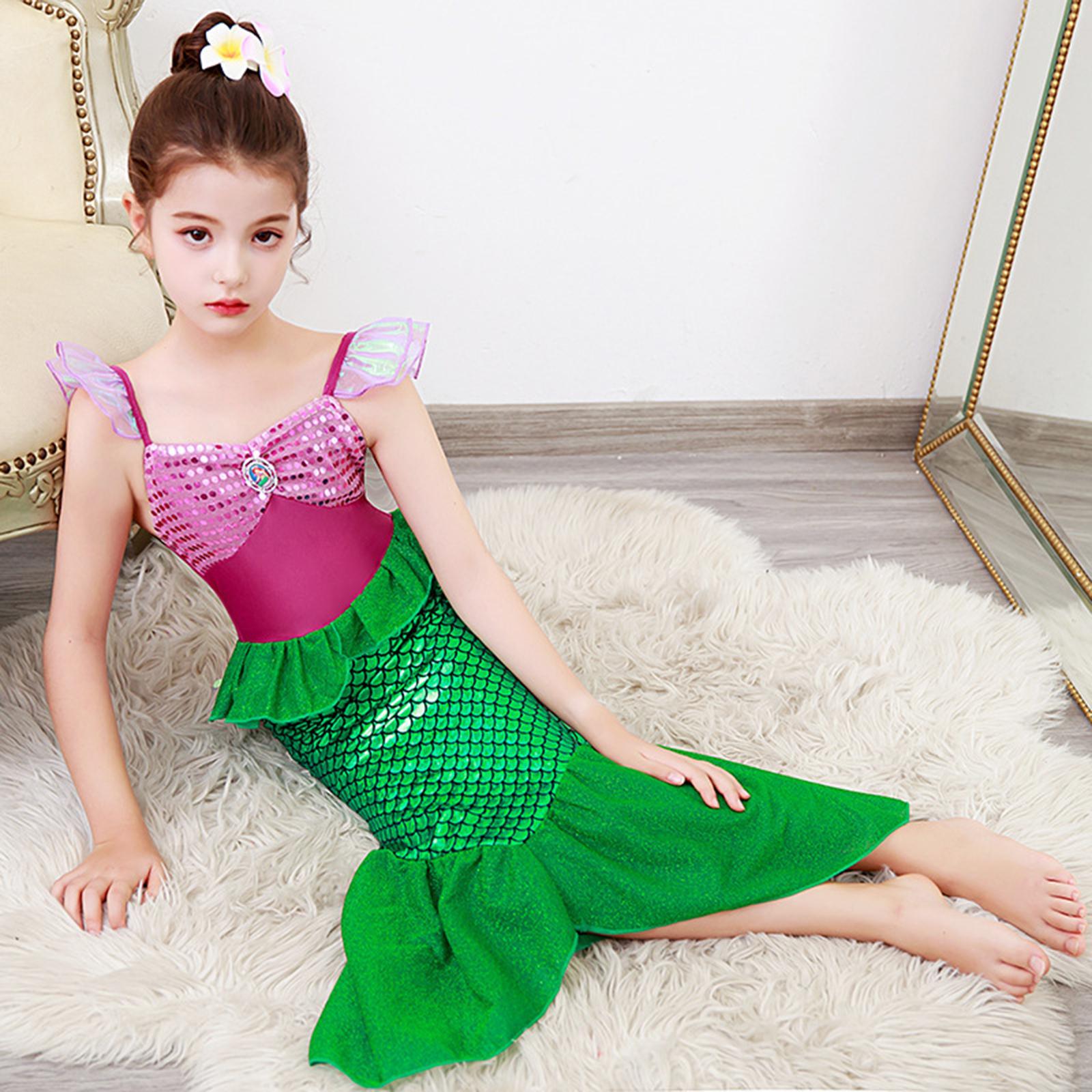 Kids Girls Mermaid Costume Princess Dress Halloween Fancy Dress up Role Play
