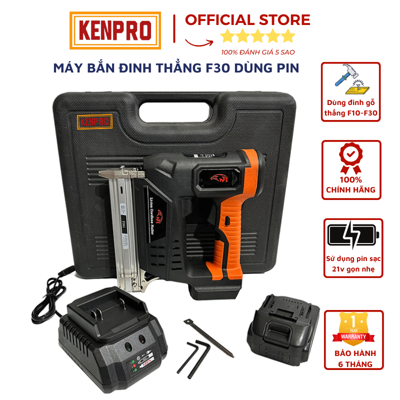 Súng Bắn Đinh Gỗ F30 Dùng Pin KENPRO