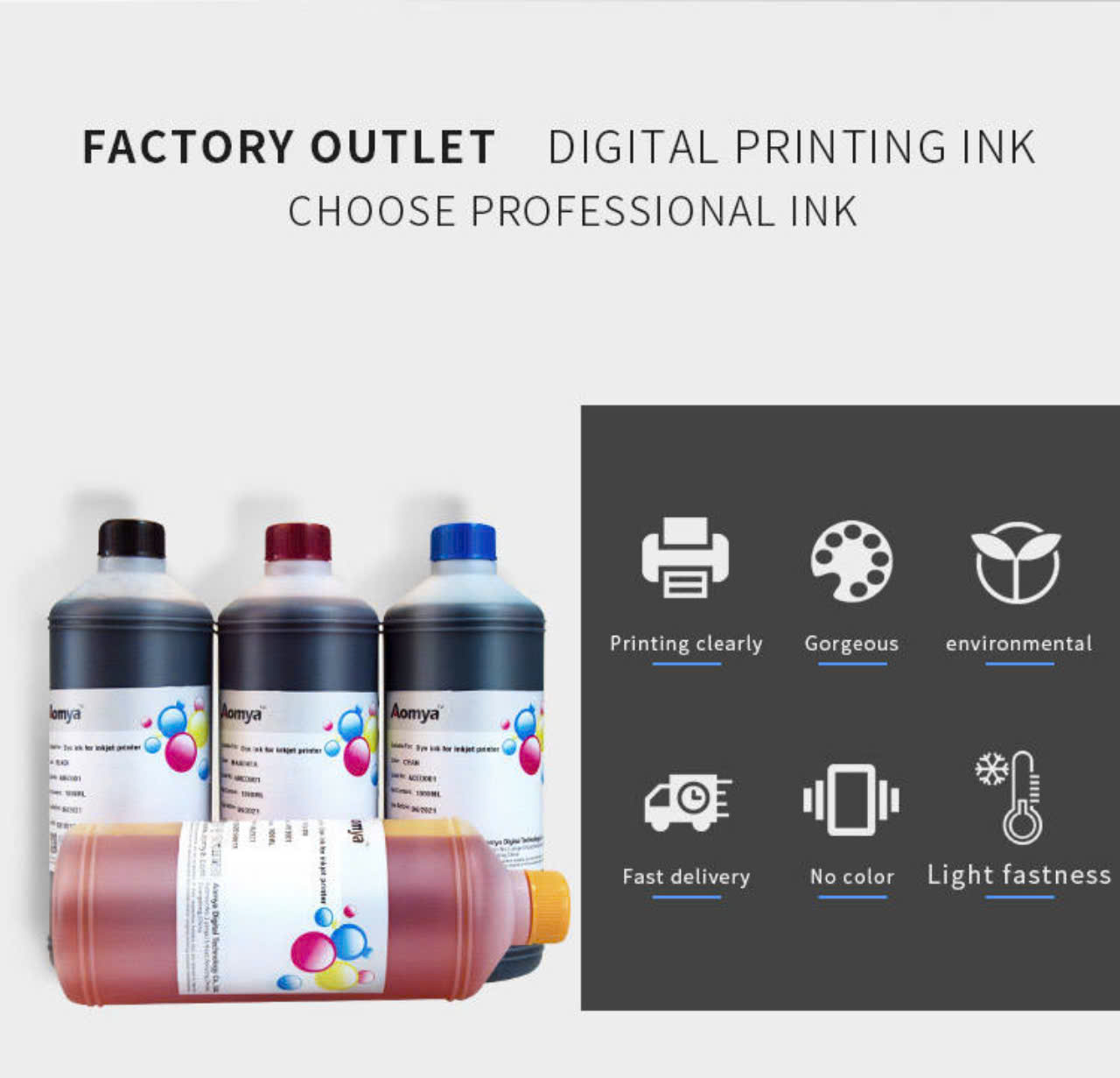 HCM- Free ship-Set 4 màu CMYK Mực nước Epson Dx5 I3200 loại 1 lít - Tiết kiệm chi phí, hàng nhập khẩu.