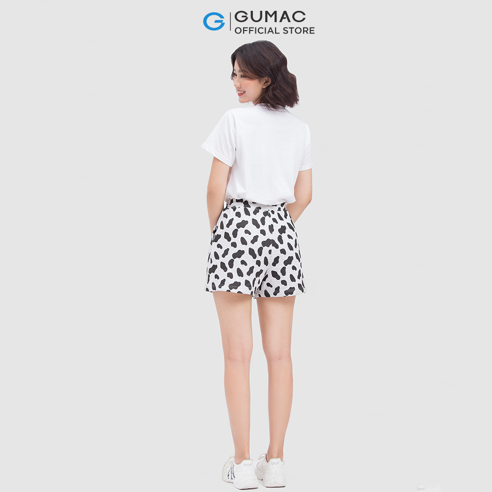 Quần short nữ GUMAC QC04010 in vân bò sữa dễ thương - ĐEN