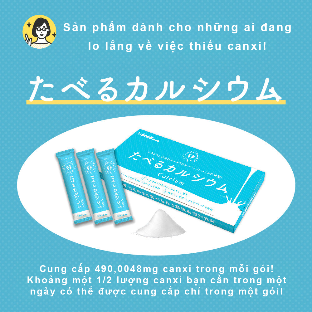 Bột Canxi Dạng Ăn Hỗ Trợ Tăng Cường Chiều Cao Và Chắc Khỏe Xương Seedcoms Nhật Bản