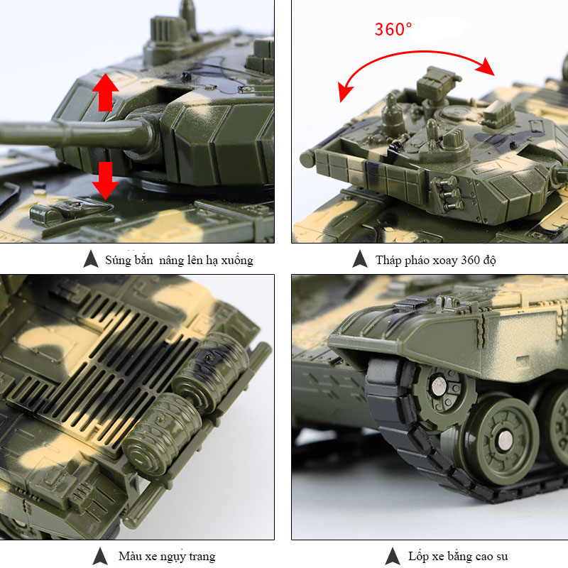 Xe mô hình đồ chơi xe tăng chất liệu nhựa ABS an toàn, chi tiết sắc sảo (hàng nhập khẩu)