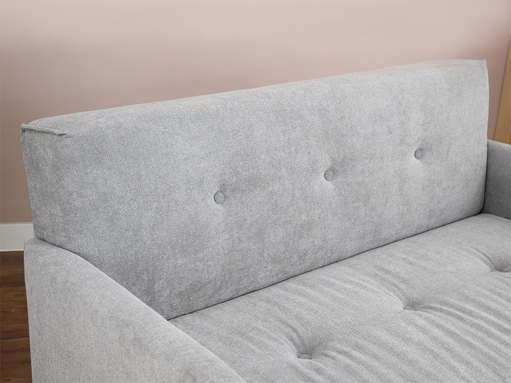 Ghế sofa đôi KURT khung gỗ chân thép bền chắc, đệm bọc vải cao cấp màu xám | Index Living Mall - Phân phối độc quyền tại Việt Nam