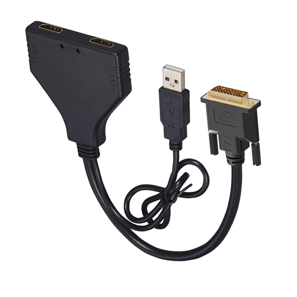 DVI To 2 HDMI 1 In 2 Out HD 1080P TV 3D Video