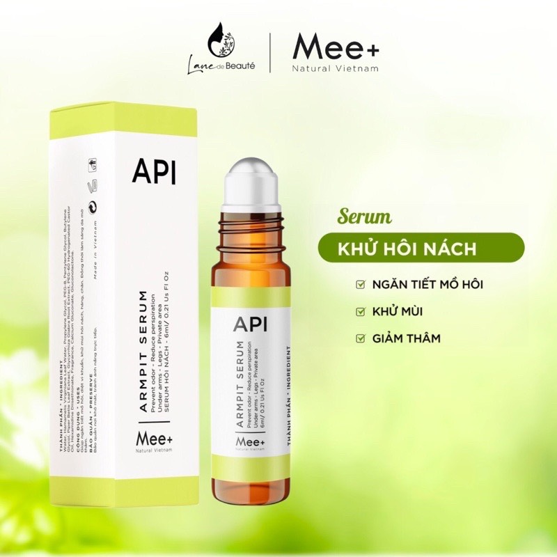 Serum Giảm thâm nách, khử mùi hôi nách API Mee Natural 6ml