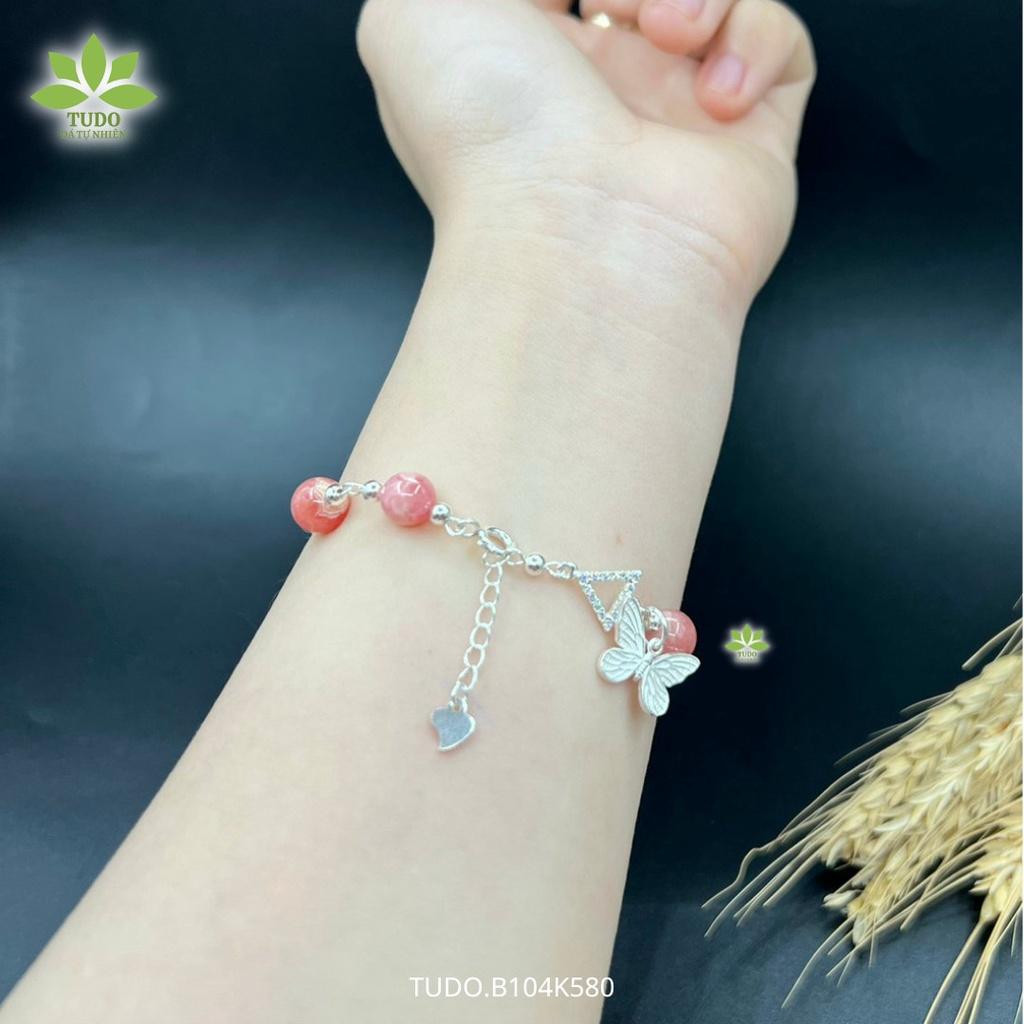 Vòng Tay Nữ Đẹp - Vòng Phong Thủy Đa Mệnh TUDO B104K580 VCBDAOH Charm Bạc Bươm Bướm Hồ Điệp - Tình Duyên