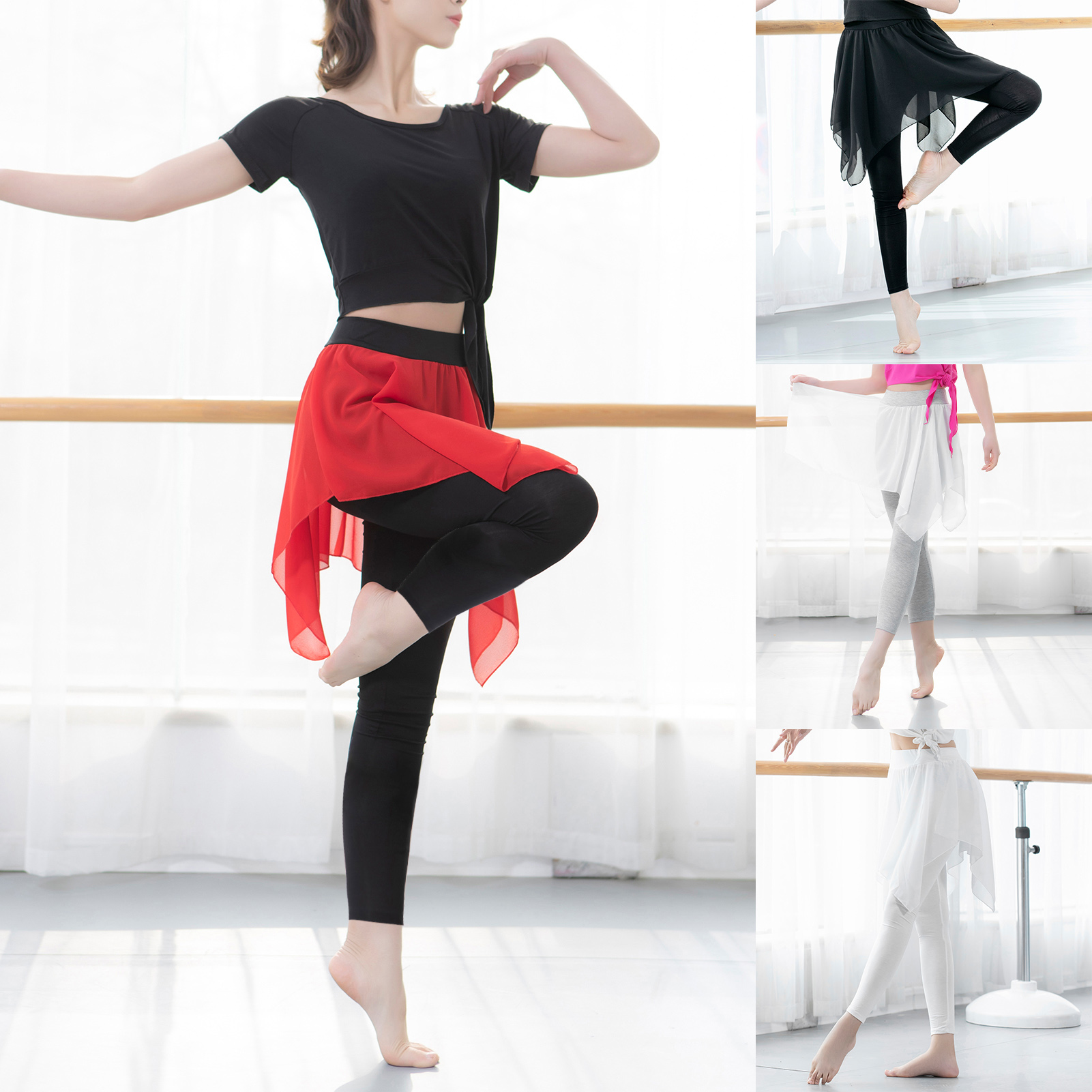 Quần Leggings kèm váy voan 2 trong 1 để khiêu vũ và yoga . Mềm mại và bền bỉ