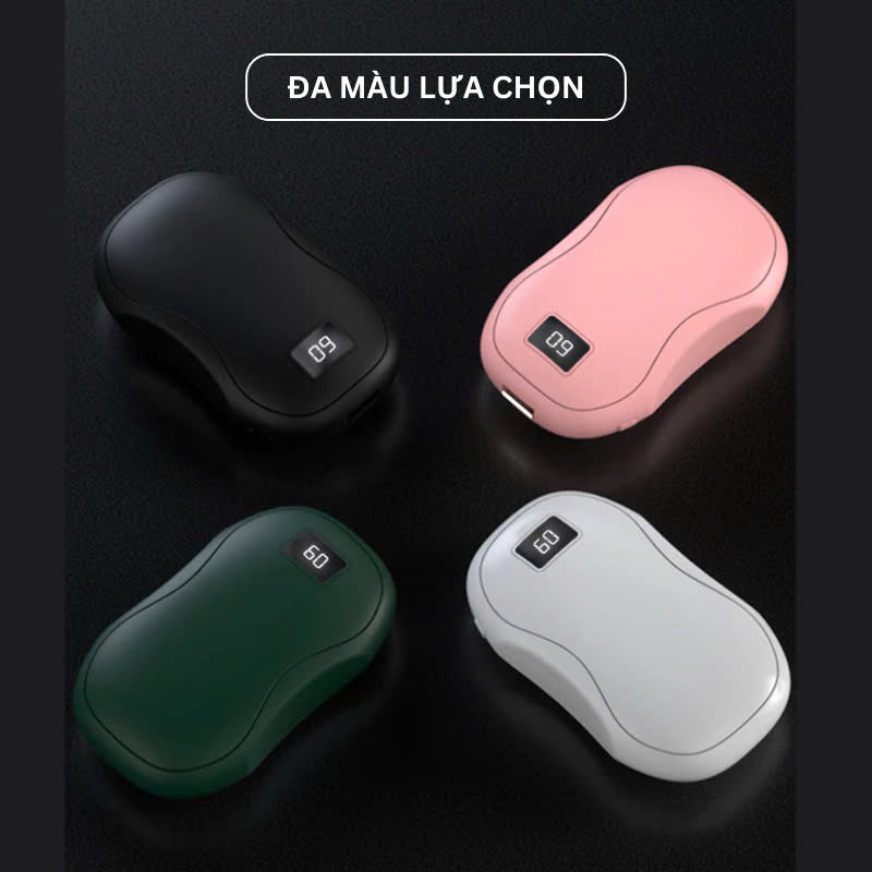 Máy Sưởi Ấm Mini Cầm Tay Kết Hợp Sạc Hiển Thị Đèn LED 3 Mức Nhiệt Và % Pin Văn Phòng Du Lịch Dã Ngoại Phượt - Hàng Nhập Khẩu