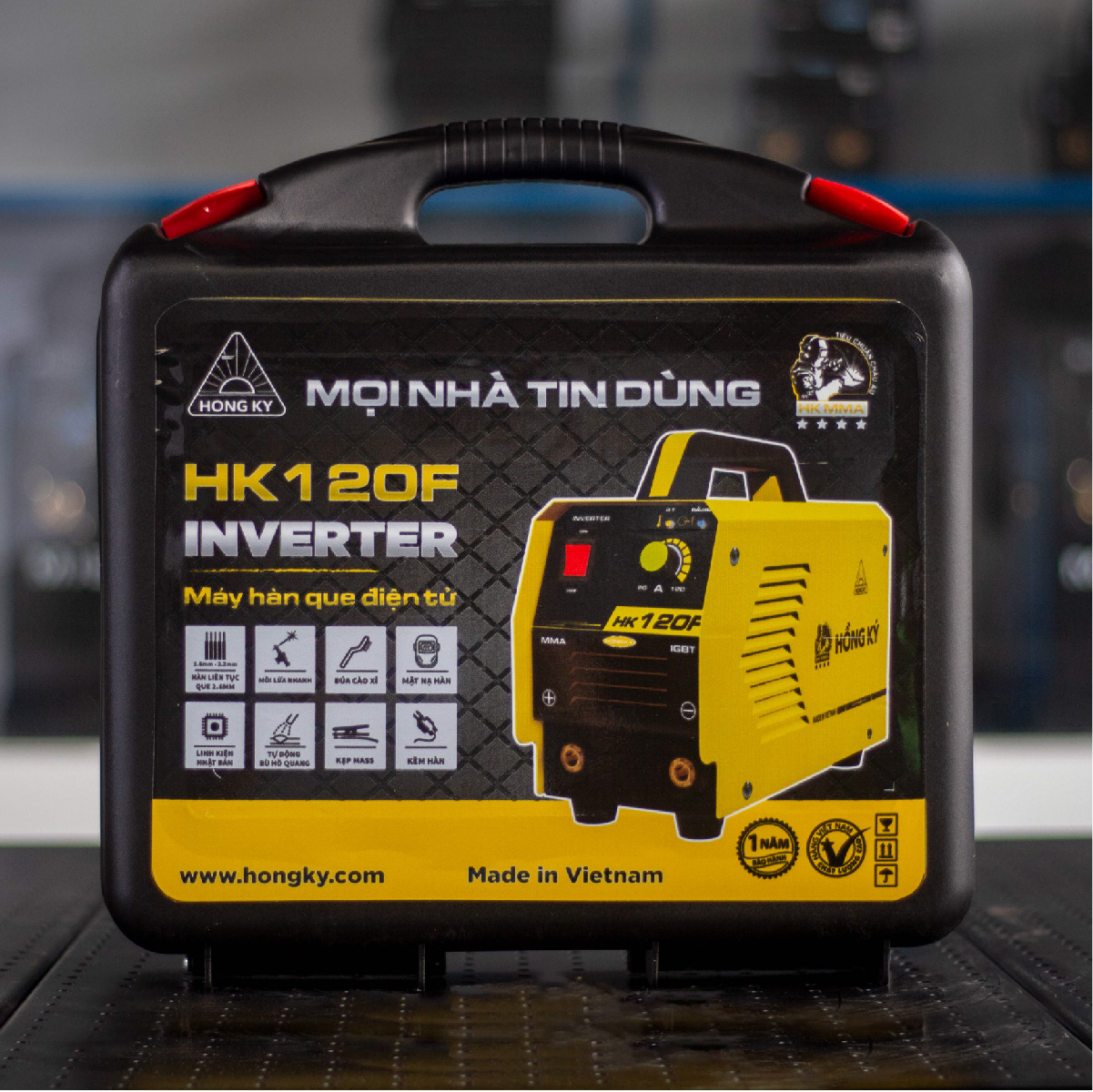 Máy hàn que MMA Hồng Ký Inverter 120 Ampe 220V HK120F