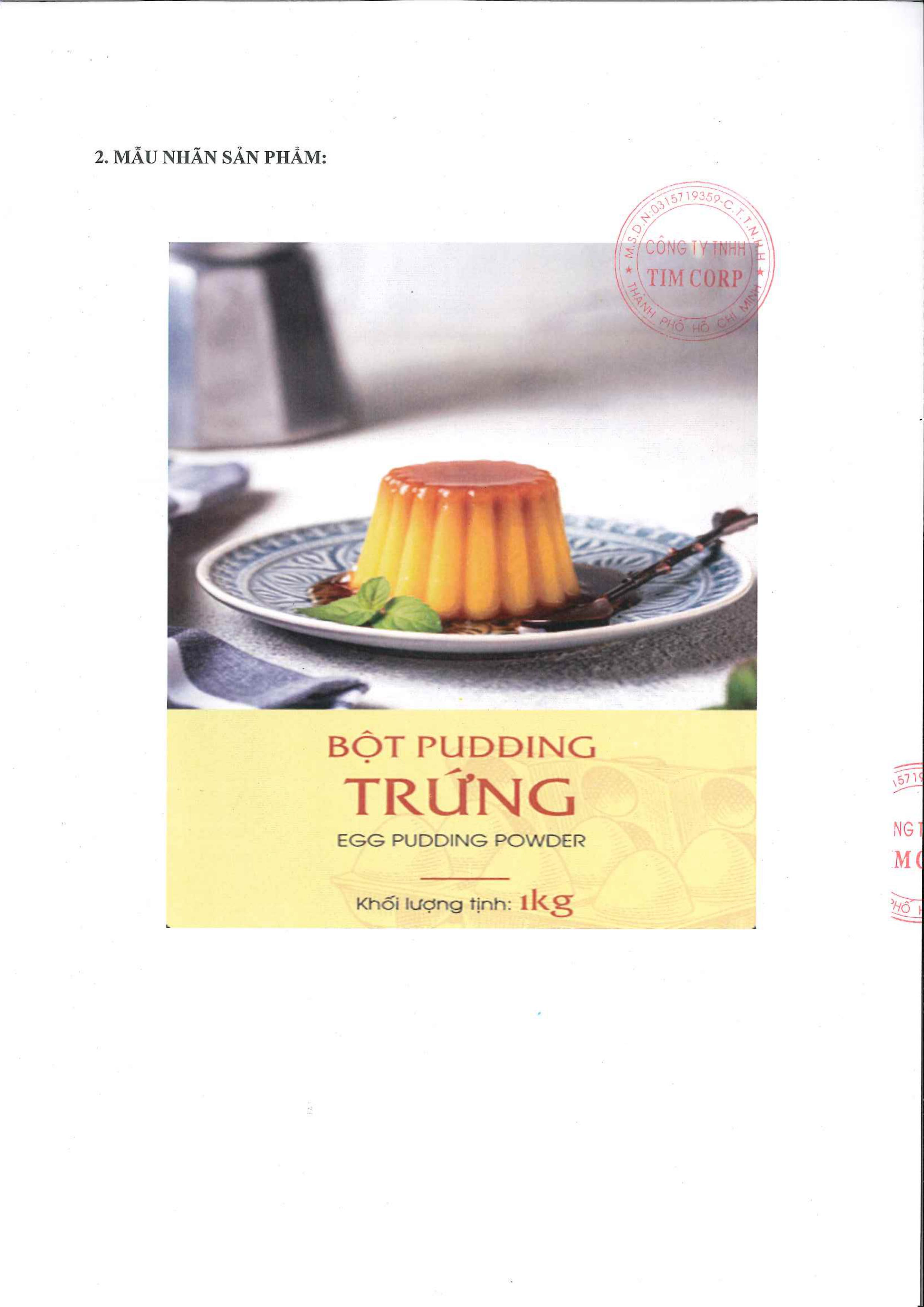 Pudding trứng Déli - Túi 1Kg