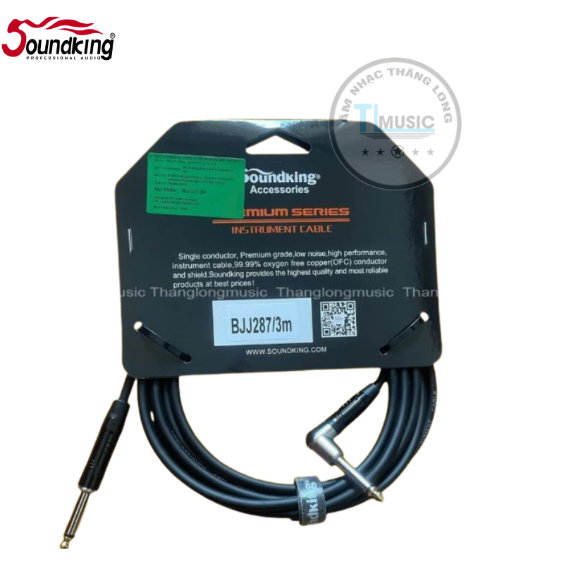 SOUNDKING BJJ287-6M/3M INSTRUMENT CABLE - Dây Cáp Tín Hiệu 6 Ly Cho Nhạc Cụ Guitar, Organ, Piano