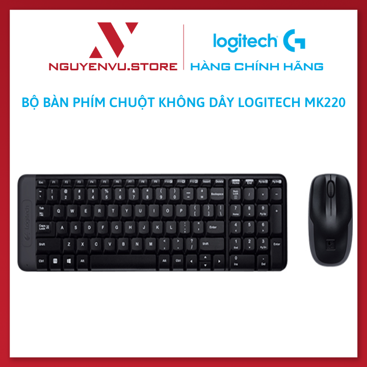 Bộ Bàn Phím Và Chuột Logitech MK220 Không Dây - Hàng chính hãng