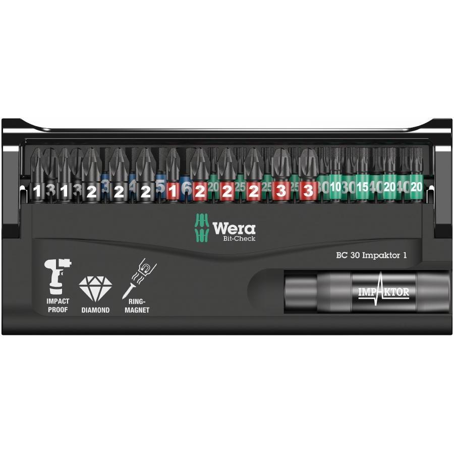Bộ đầu vít Wera Bit-Check 30 Impaktor 1mã  05057690001 gồm 30 cái