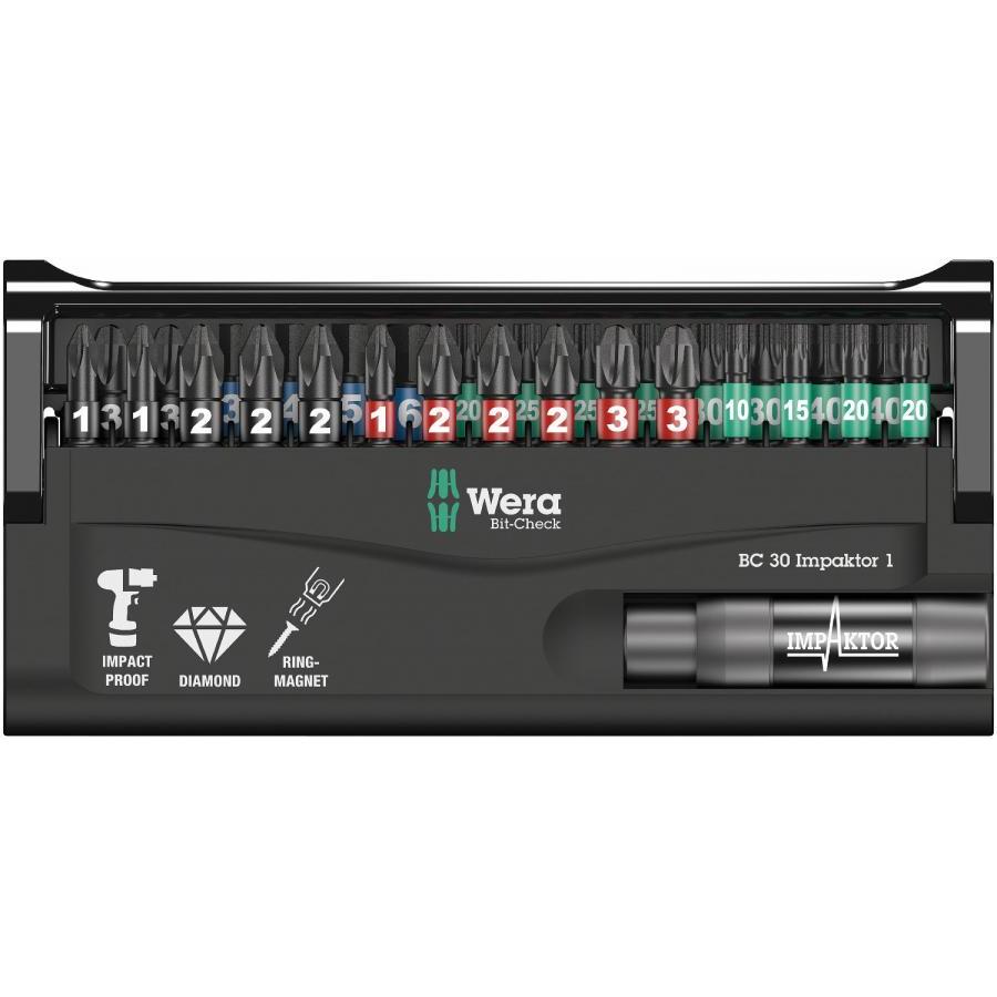 Bộ đầu vít Wera Bit-Check 30 Impaktor 1mã 05057690001 gồm 30 cái