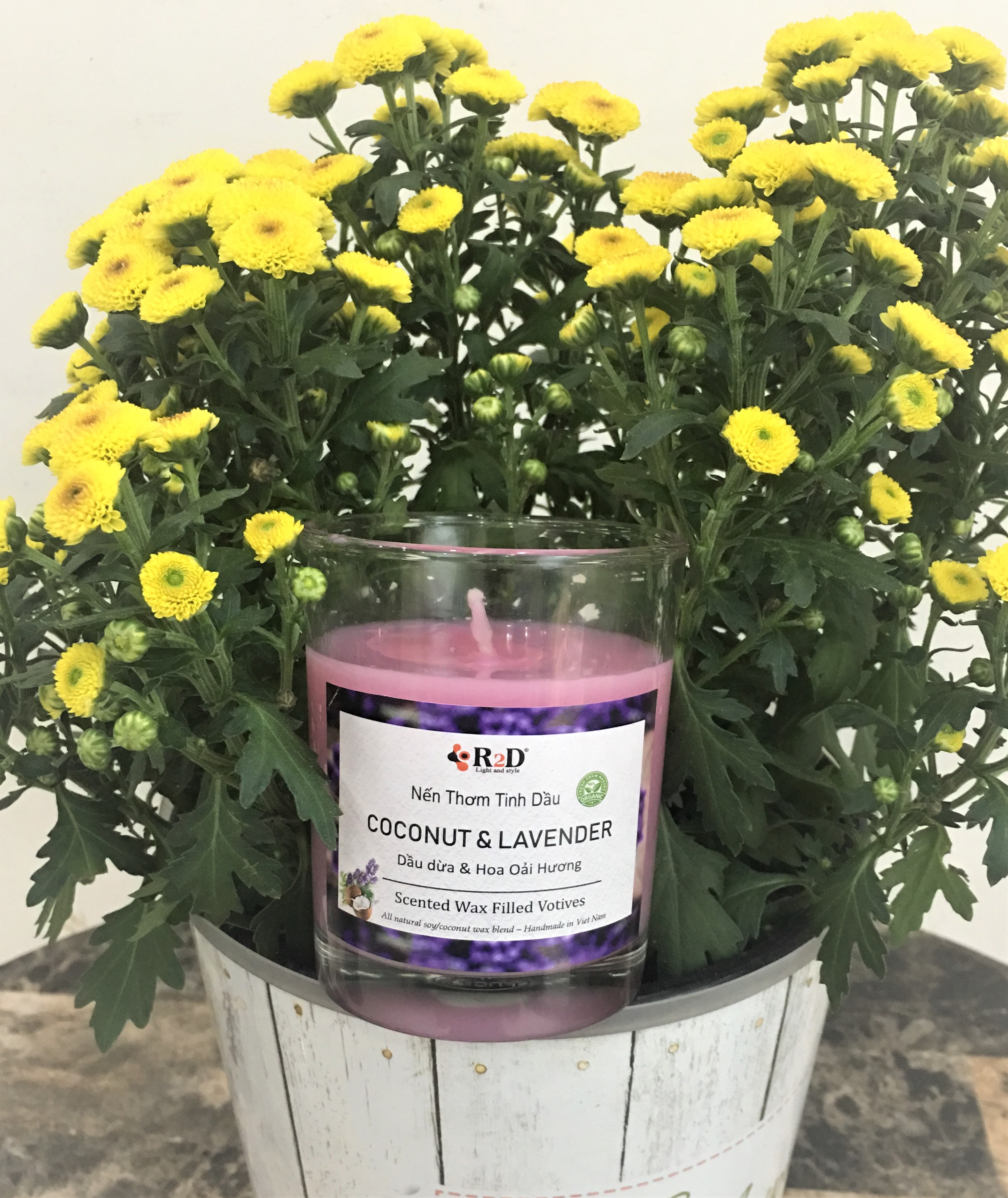 2 Ly Nến Thơm Tinh Dầu Dừa - Lavender