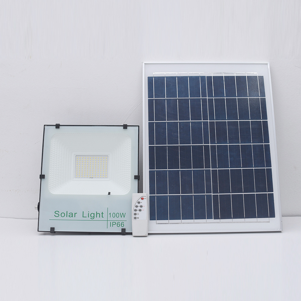 Đèn CVC Pha Led năng lượng mặt trời 100W - Siêu Sáng - Tự Động bật/ tắt - Có điều khiển từ xa,Pin 25W 36.5 x 3 x 55