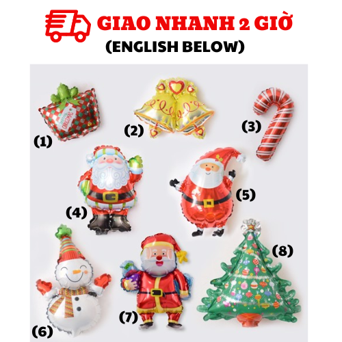 Bong bóng hình ông già Noel nhiều mẫu bbne10