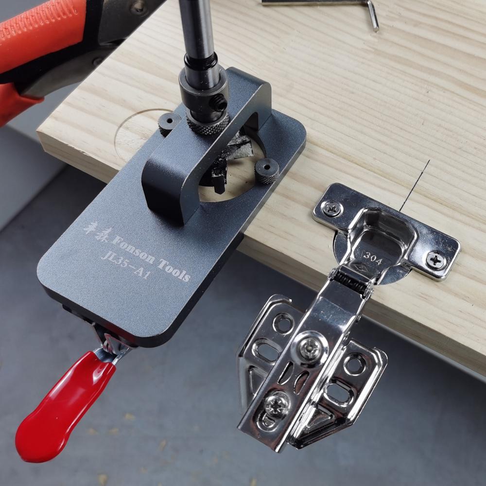 Woodworking 35mm Hole Opener 35mm Hinge Opener Door Cabinets Hinge Locator Woodworking Hole Drilling Guide Locator
