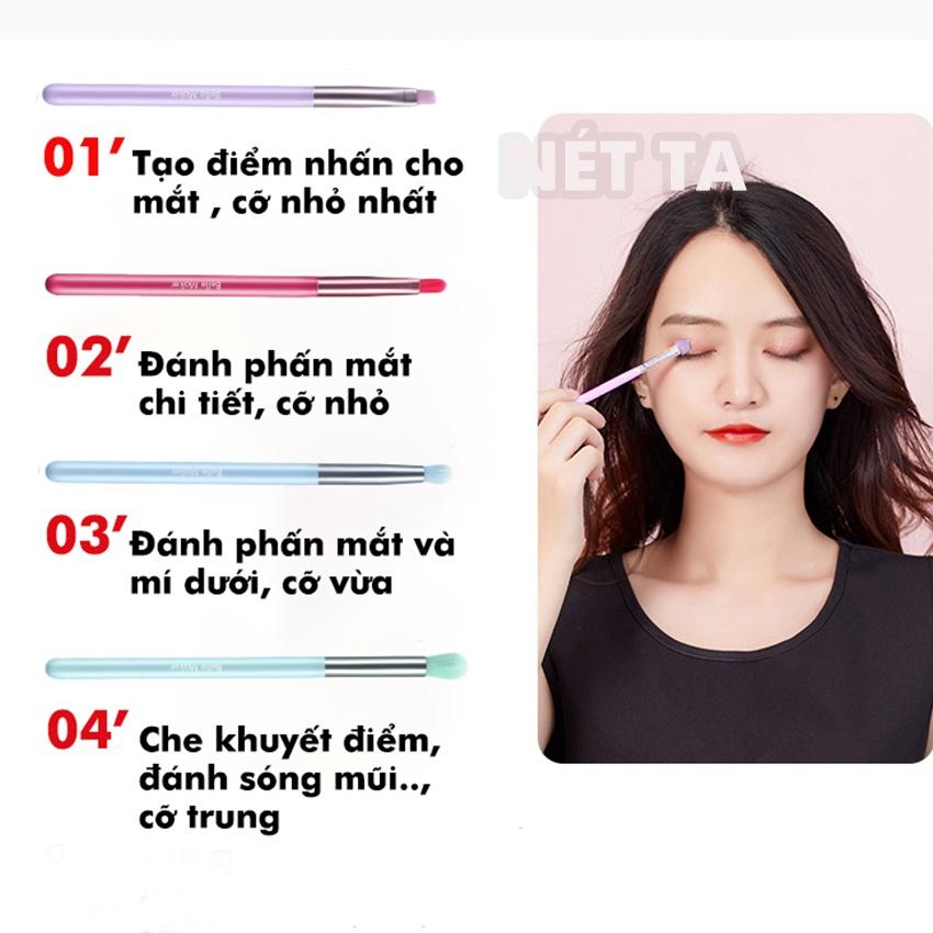 Bộ cọ trang điểm 7 món cầu vồng cao cấp có túi tiện dụng hàng tặng