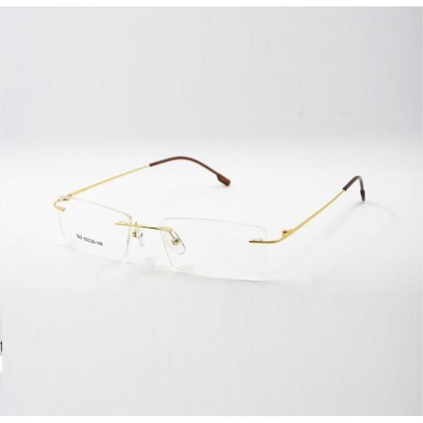 Gọng kính cận kính mắt 0 độ gọng khoan không vành có thể thay tròng theo sở thích gọng TITANIUM KT50UNIQUIsiêu dẻo