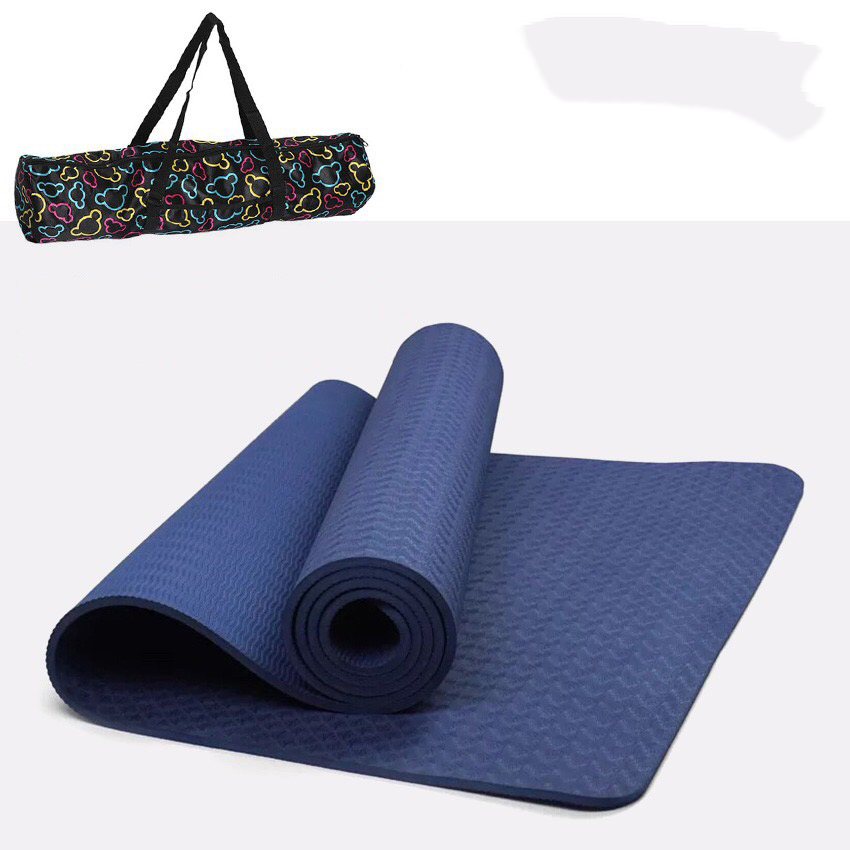 Thảm Tập Yoga TPE 1 Lớp Đúc 6mm + Tặng Kèm Túi Đựng TM1