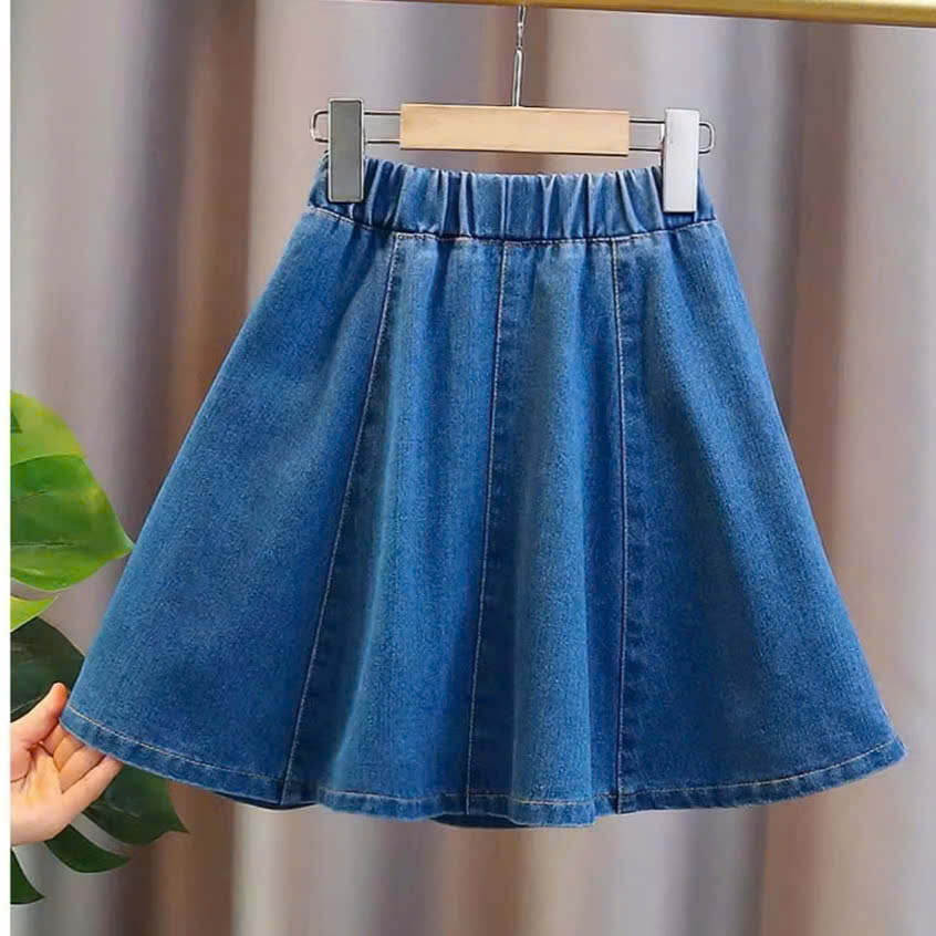 CHÂN VÁY BÉ GÁI JEAN COTTON XOÈ FORM DÀI TỪ 12-45KG CHO BÉ GÁI