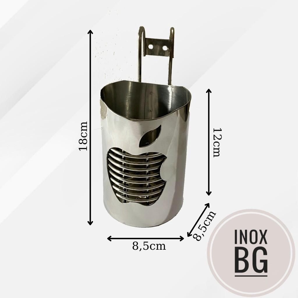 Ống đựng đũa inox - Ống đựng đũa muỗng đơn inox cao cấp đơn hình táo