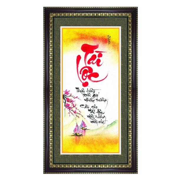 Tranh thư pháp Tài Lộc, tranh chữ treo tường nhà hàng, khách sạn