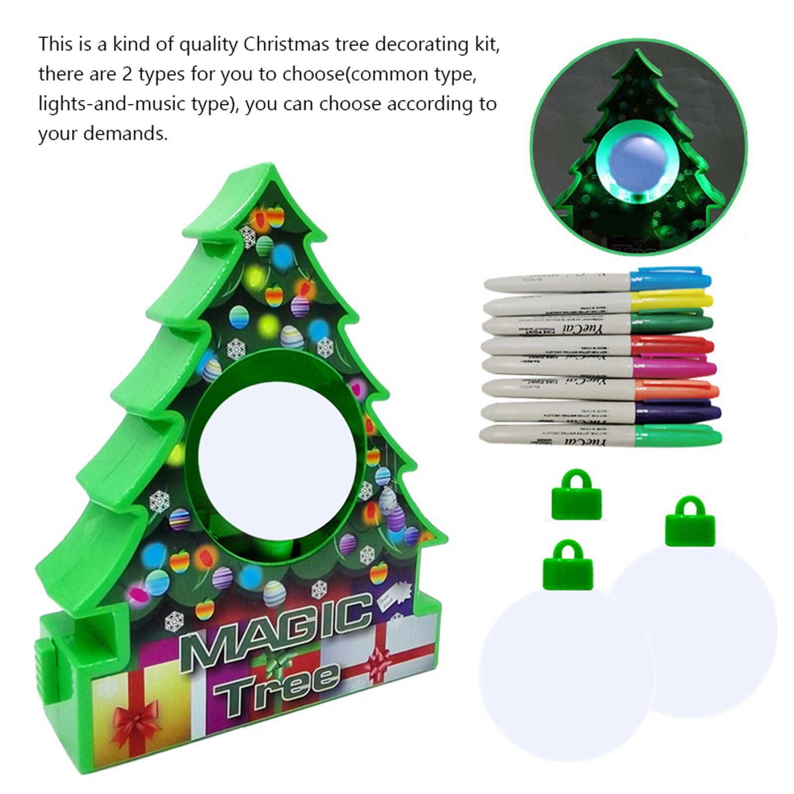 Christmas Tree Ornament Decorating Kit White Balls Painting Craft Xmas Decoration for Children 2 Types Optional