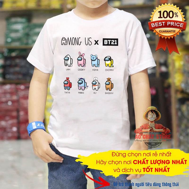 Áo Thun Among Us BT21 Siêu Đẹp | Áo Bé Trai | Bé Gái Among US AU04