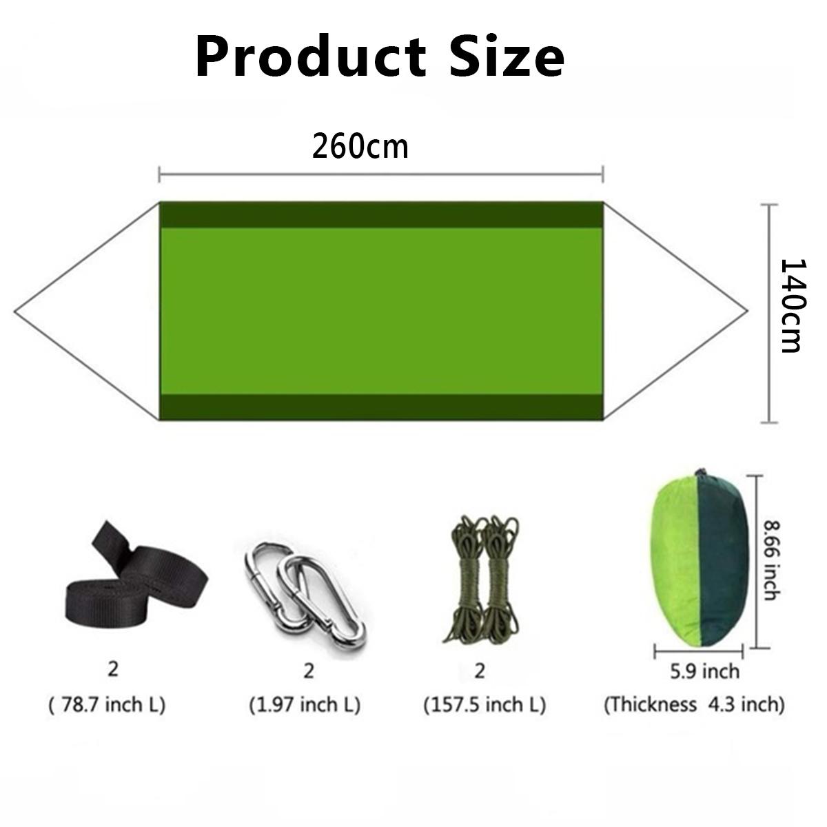 300Kg Võng Ngoài Trời Di Động Vườn Võng Thể Thao Nhà Du Lịch Cắm Trại Đầm Xòe Vải Sọc Hàng Giường Võng Đôi Người