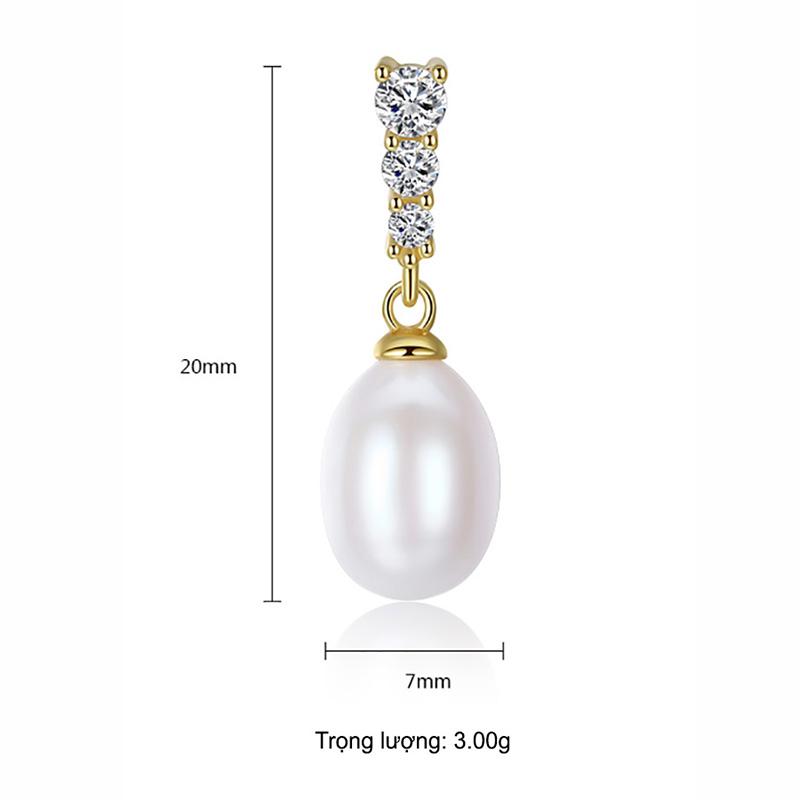 Bông Tai Ngọc Trai Cao Cấp B2355 Cỡ Hạt 7x9 Ly Bảo Ngọc Jewelry